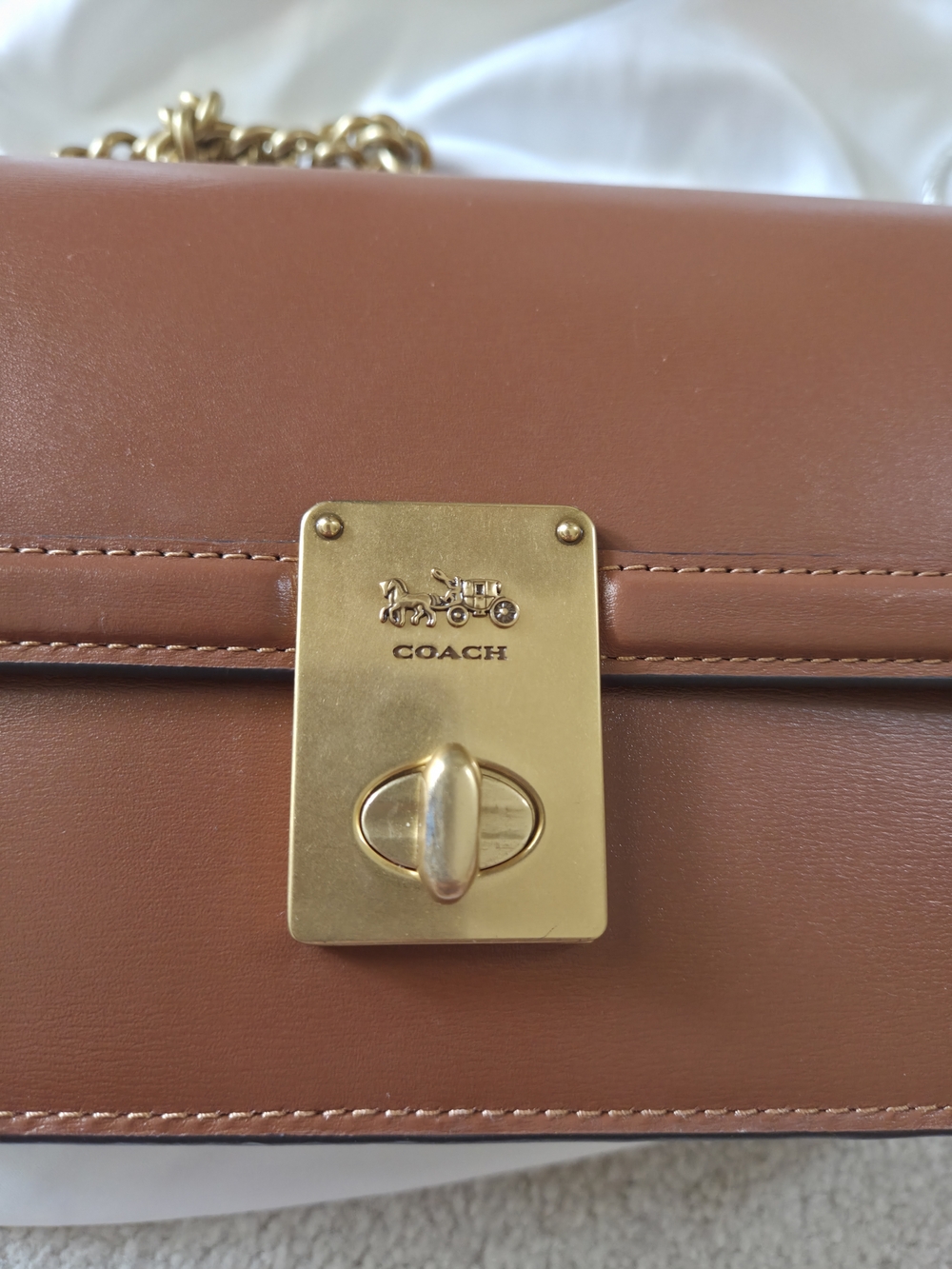 COACH Hutton Box Leather Shoulder Bag - Picture 5 of 10